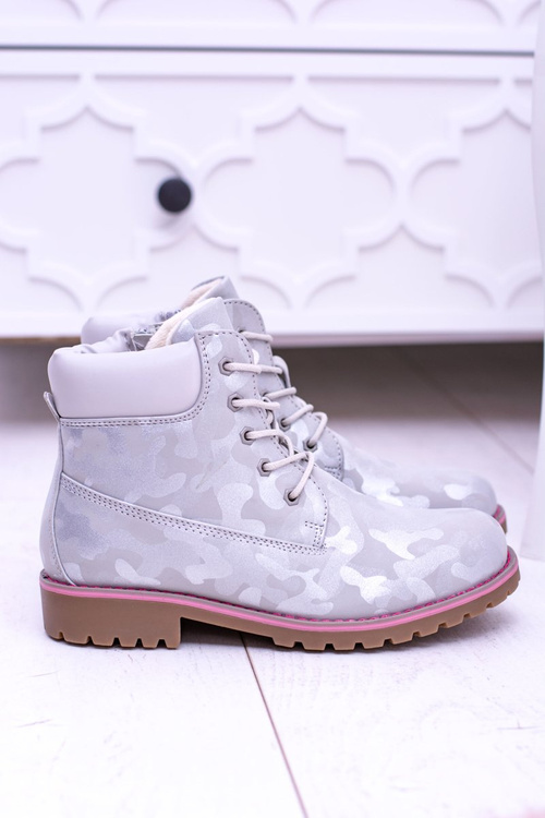 Дитячі молодіжні утеплені сірі черевики Trapper MoroStyle