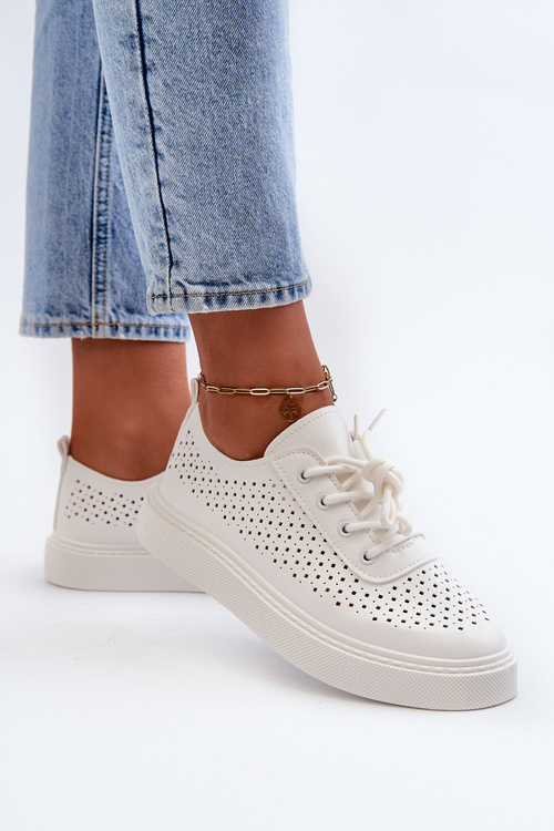 Білі кросівки на платформі з вирізами Tanvi
