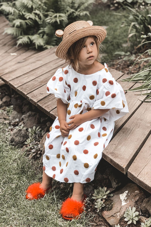 Дитячі гумові тапочки з екохутром Red Skylar