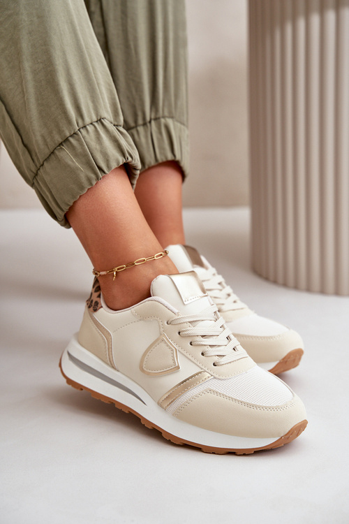 Жіночі кросівки з еко шкіри бежеві Velaniela