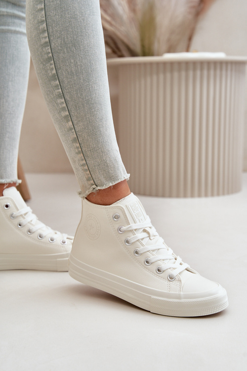 Жіночі утеплені кросівки з еко шкіри Білі Big Star OO274932