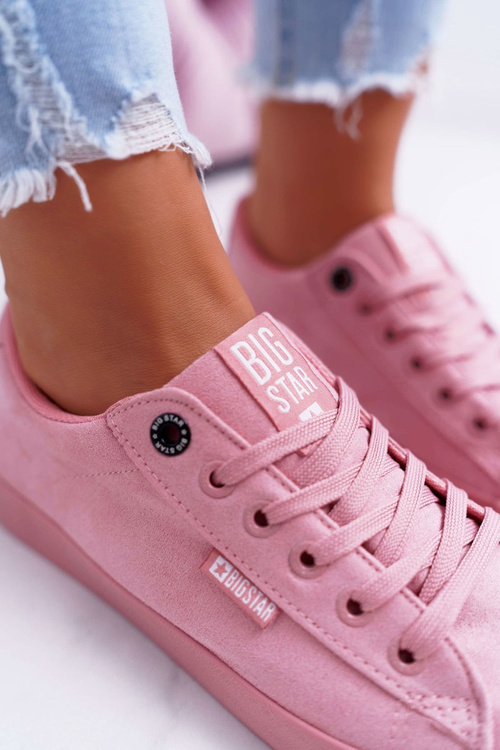 Жіночі замшеві рожеві кросівки Big Star EE274047