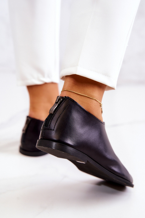 Шкіряні черевики на блискавці Ніколь 2718/001 Чорні