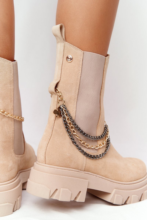 Замшеві черевики челсі Lewski Shoes 2998-0 пісок