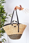 Плетена пляжна сумка Basket NOBO XK0370 Beige-Black