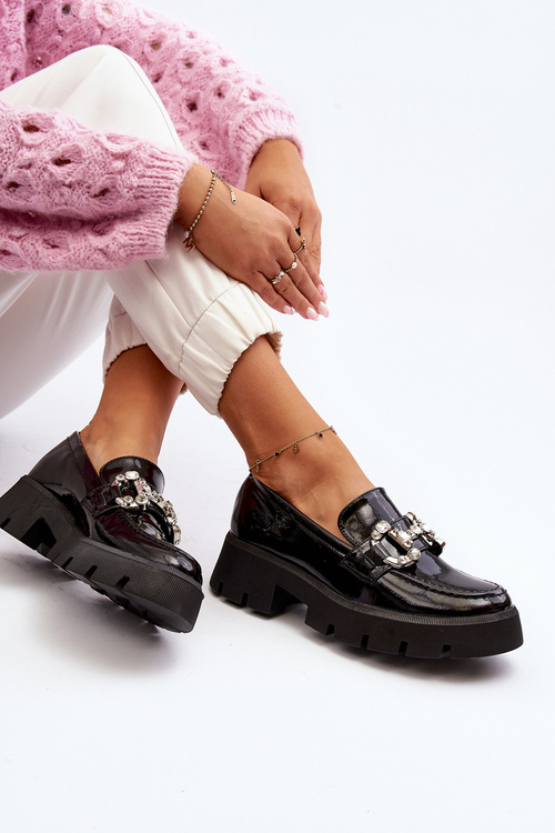 Жіночі лакові лофери з декором Black Arsaba