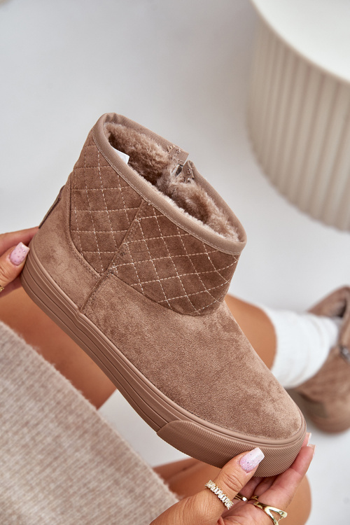 Снігові черевики на блискавці, утеплені хутром Big Star OO274A524 Бежеві