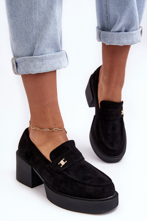 Жіночі замшеві туфлі на підборах Чорні Afnira