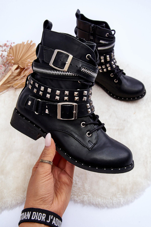 Чорні дитячі чобітки на шпильці