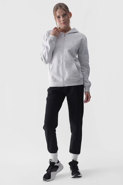 Жіноча толстовка на блискавці бавовна 4F сіра 4FWMM00TSWSF1467-27M