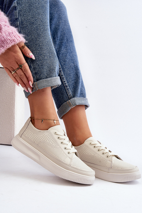 Жіноче шкіряне спортивне взуття Кросівки білі Failla