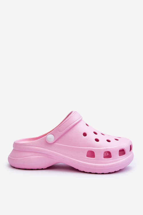 Поролонові босоніжки Crocs на масивній підошві Pink Katniss