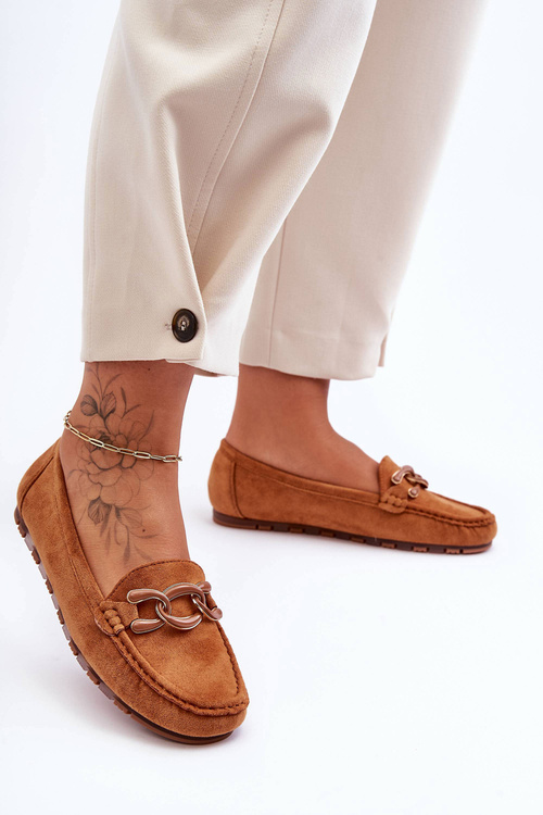 Жіночі замшеві лофери на плоскій підошві коричневого кольору Appia