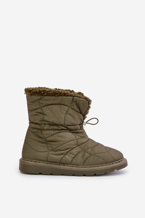 Жіночі зимові черевики на шнурку, утеплені овчиною темно-зеленої вамідри