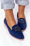 Елегантні туфлі на танкетці Vinceza 10580 Suede Navy Blue