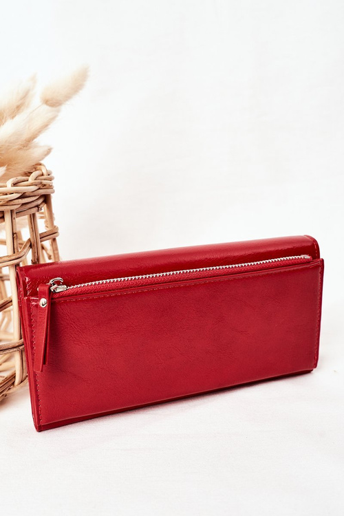 Великий жіночий гаманець з магнітом Червоний