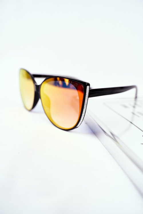 Чорні жіночі сонцезахисні окуляри Prius PR-V26 Red Glass Glitter