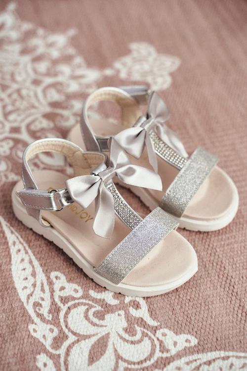Дитячі босоніжки на липучках для дівчинки Silver Bella