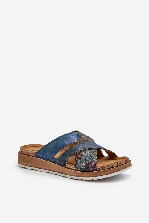 Зручні легкі жіночі тапочки Inblu GS000052 Темно-синій