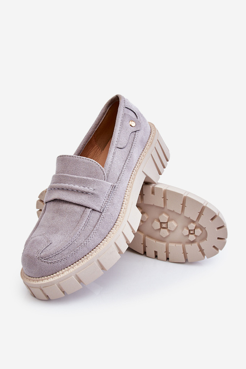 Жіночі замшеві туфлі сірі Fiorell