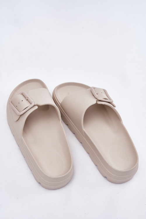 Жіночі Пінопластові Сандалі На Платформі З Пряжкою Бежеві Viasara