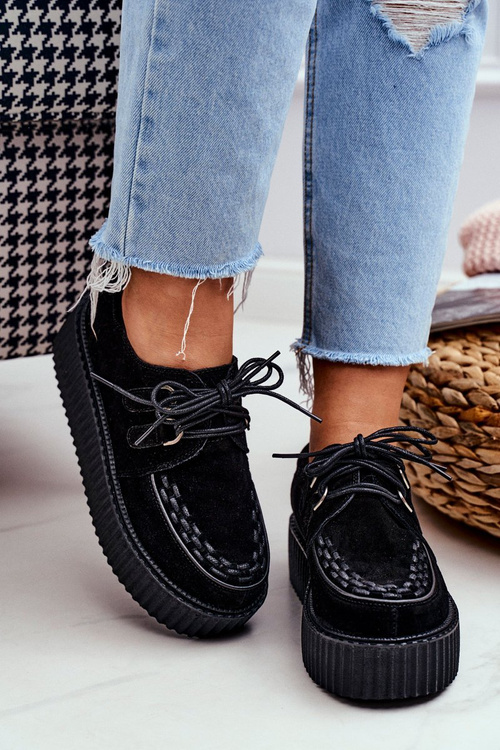 Чорні замшеві кросівки Gocain на платформі