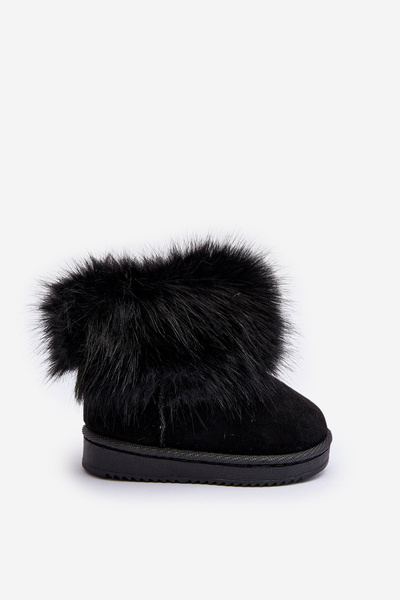 Дитячі утеплені зимові черевики з пухнастим чорним носком