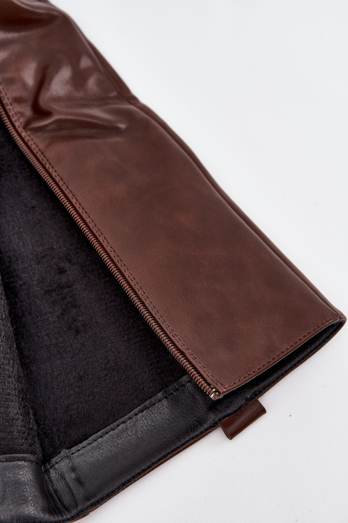 Жіночі Чоботи Офіцерського Стилю З Низьким Каблуком Утеплені Коричневі Averna