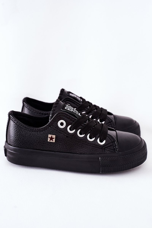 Дитячі шкіряні кросівки BIG STAR FF374304 Чорні