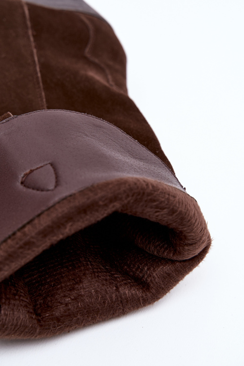 Шкіряні Замшеві Ковбойські Чоботи Жіночі Зігріті Шоколадні Urselle