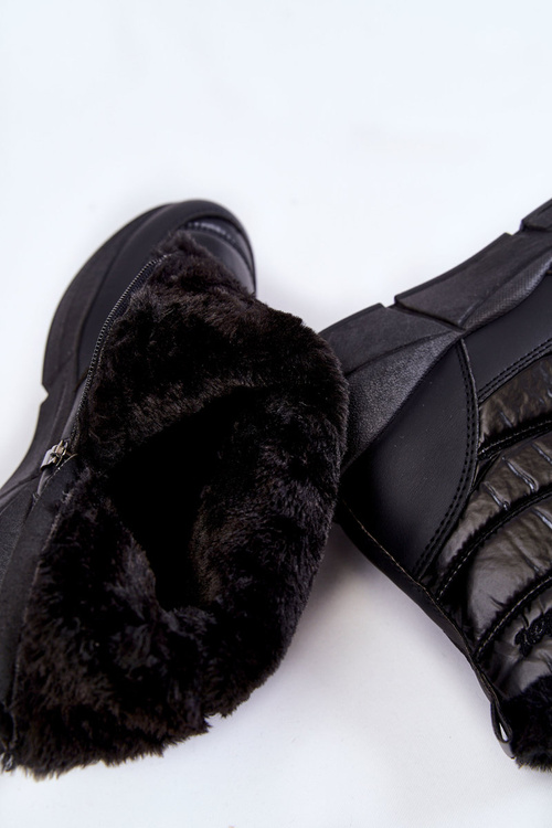 Жіночі зимові черевики на блискавці чорні Senia