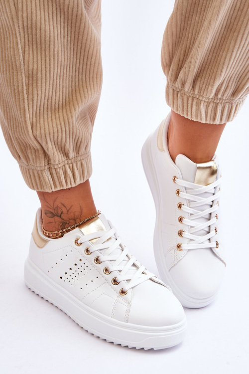 Жіноче спортивне взуття золото та біле Be First!