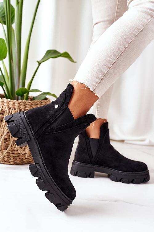 Чорні утеплені черевики Челсі. Гарна ідея