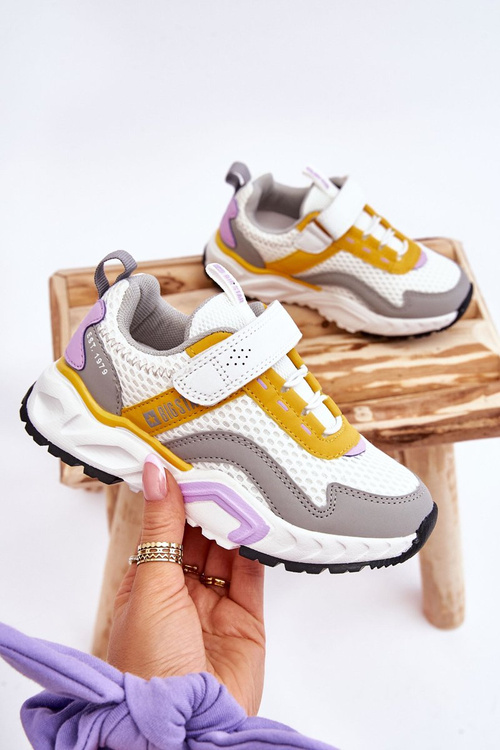 Дитяче спортивне взуття на липучці Big Star JJ374257 Біло-жовте