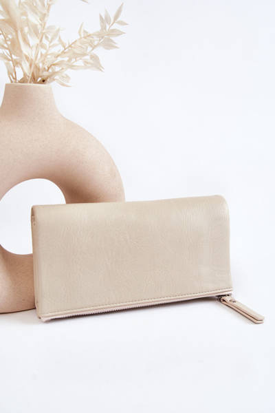 Жіночий великий гаманець на магніті, бежевий Connes