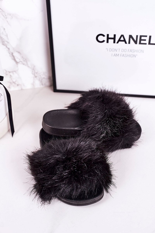 Дитячі тапочки з хутром Black Fashionista