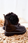 Чоботи дитячі утеплені хутром Black Rosea