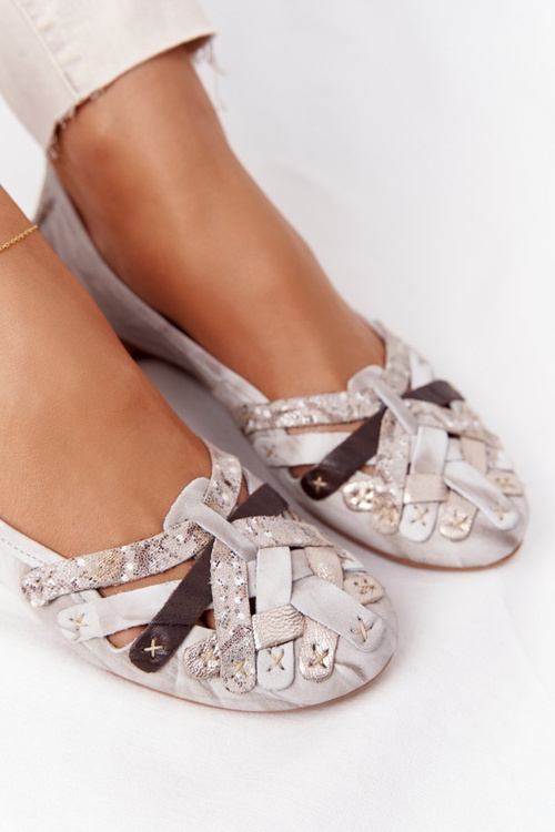 Класичні шкіряні жіночі балетки Maciejka 01358-44 Beige