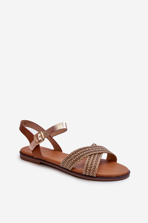 Жіночі сандалі на плоскій підошві S.Barski MY923 Коричневий