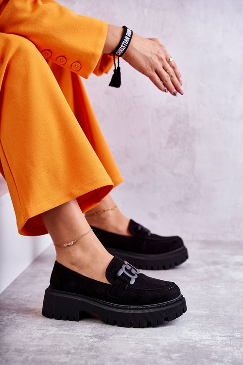 Жіночі замшеві броги з декором Black Leeza