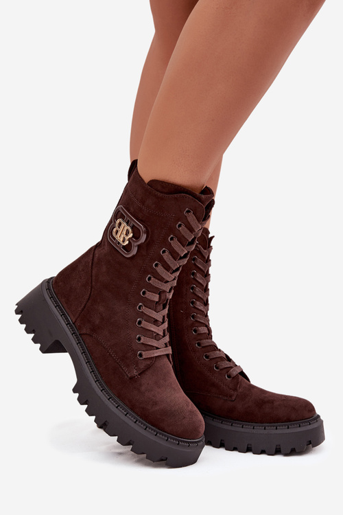 Жіночі черевики Wokrery з декоративним елементом ізольовані шоколадні Kalindra