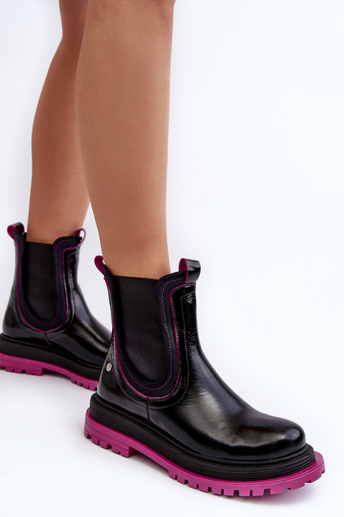 Жіночі шкіряні ботильйони Maciejka 06199 Чорні