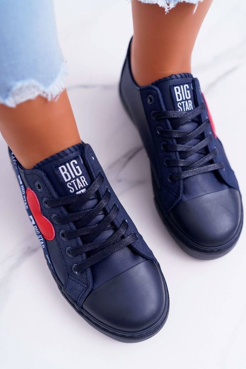 Жіночі кросівки Big Star темно-сині з сердечком EE274258