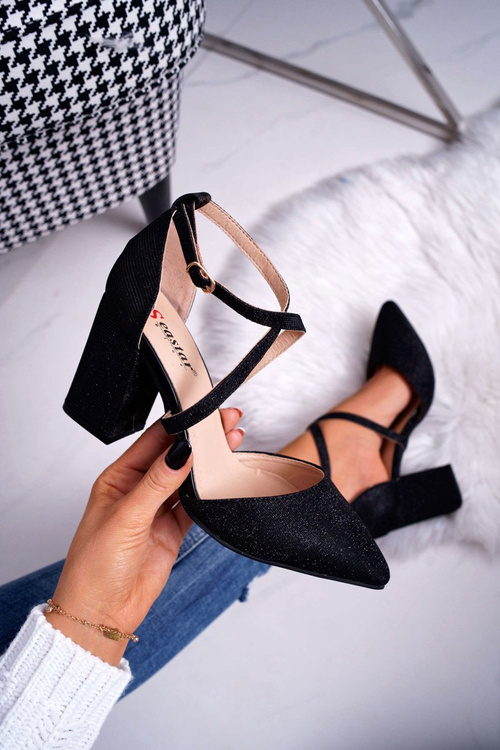 Жіночі туфлі на шпильці Glitter Black Trever