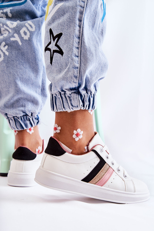 Жіноче спортивне взуття на зав'язках біле Renesme