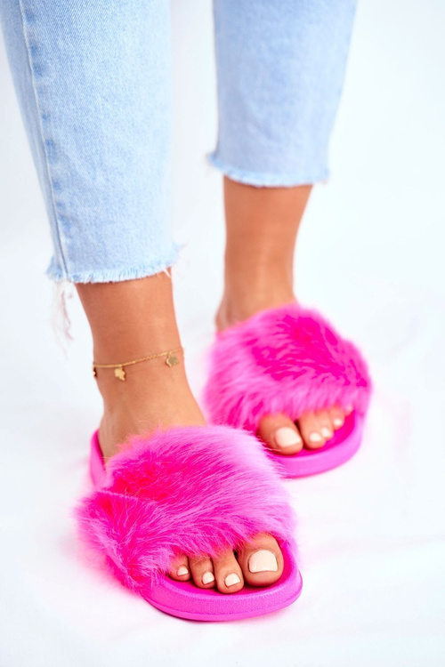 Жіночі шорти з хутром Неоновий колір фуксії