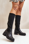 Чорні черевики з гумкою над коліном Vaimi