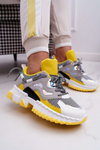 Жіноче спортивне взуття кольорова вставка жовтого кольору