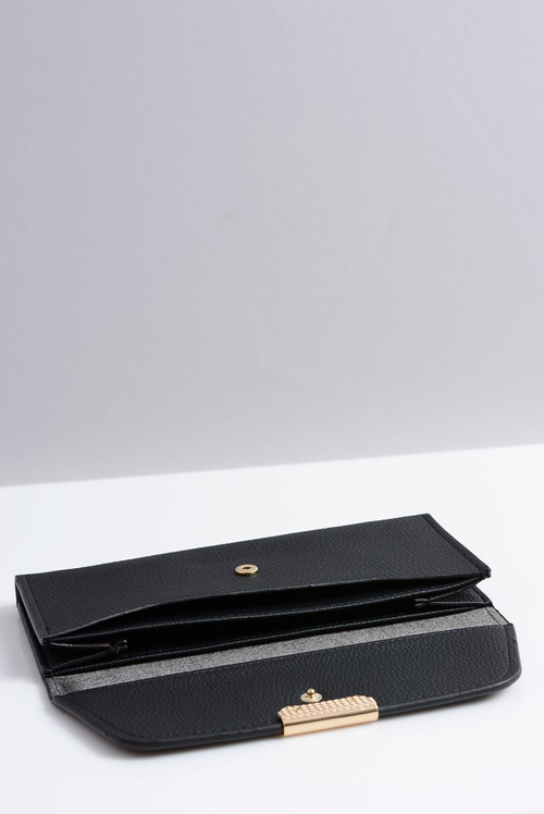 Стильний великий чорний жіночий гаманець