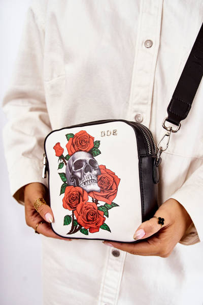 Шкіряна сумка W Pattern GOE ZNJ012 чорно-біла